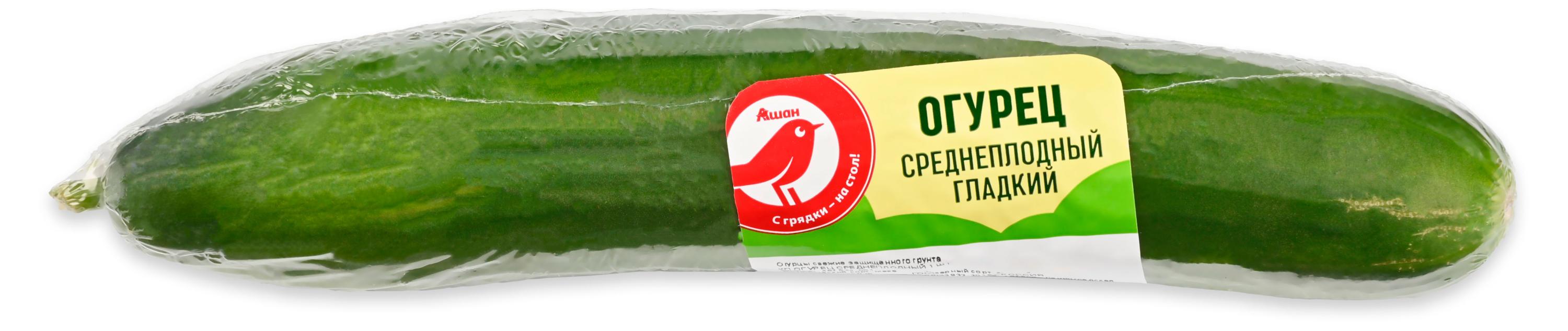 Изображение товара Огурец АШАН Красная птица среднеплодный гладкий, 1 шт