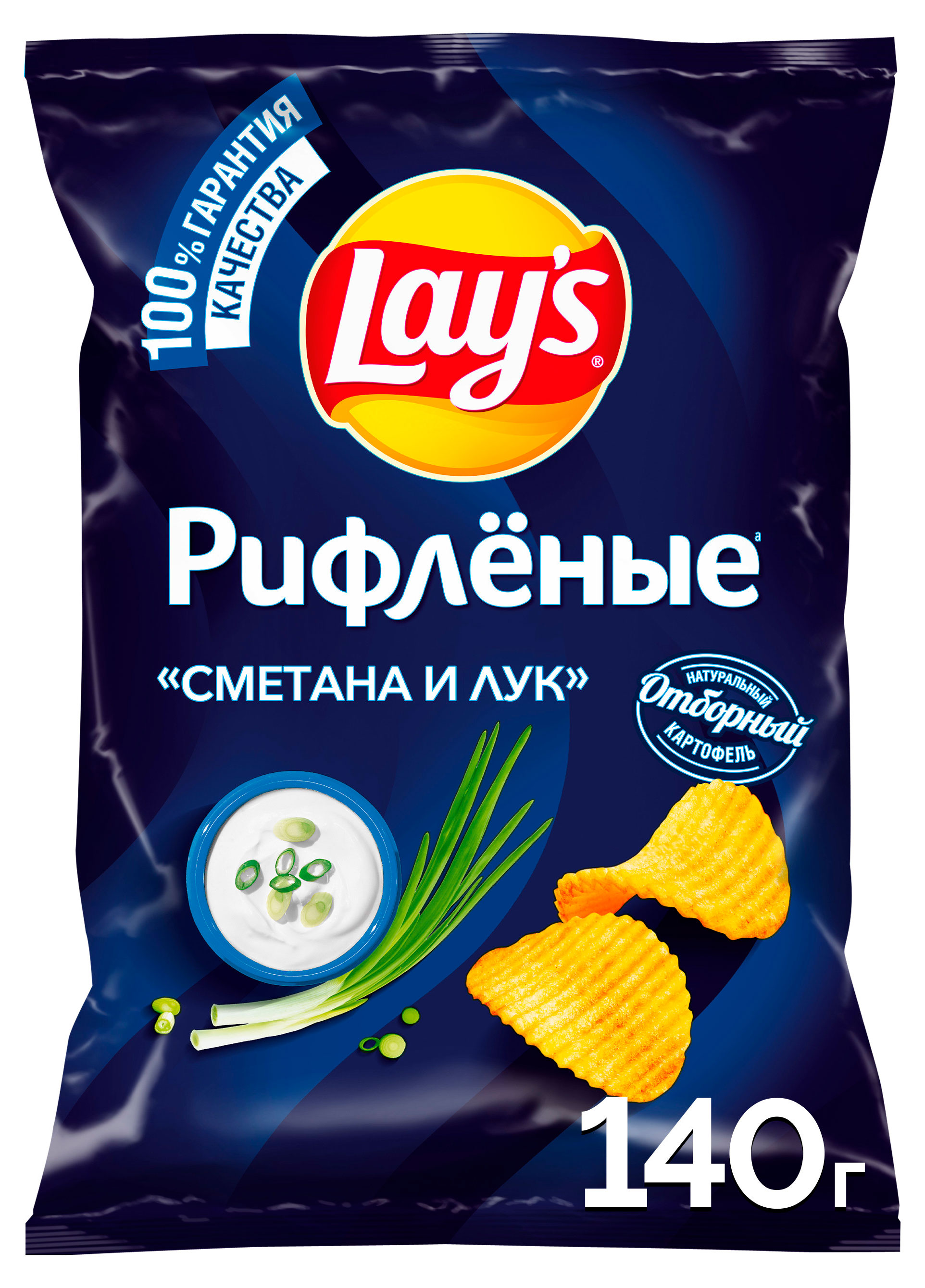 Изображение товара Чипсы картофельные Lay's со вкусом сметаны и лука, 140 г