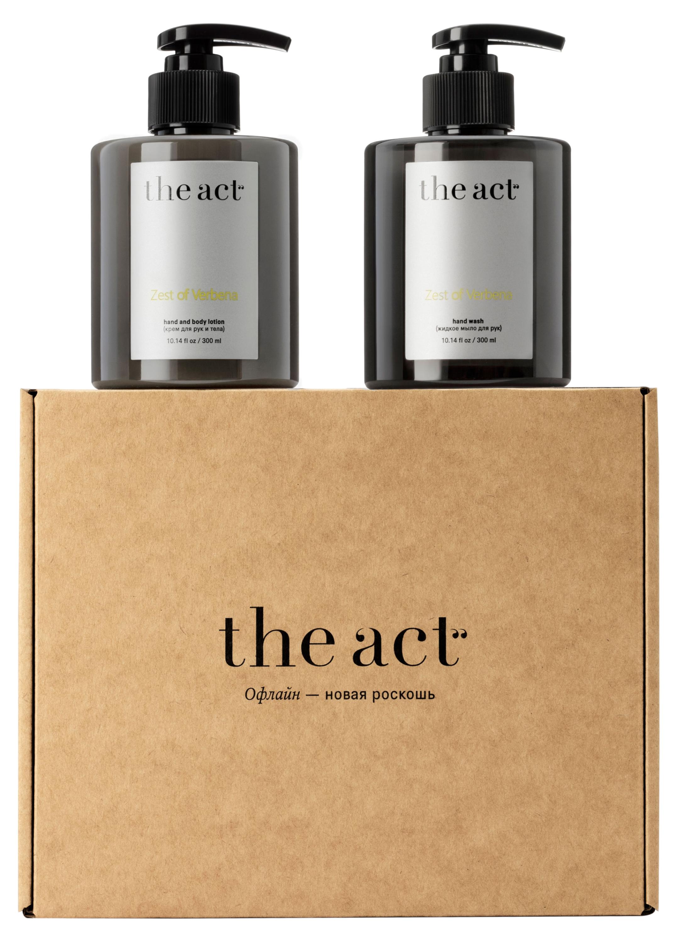 Изображение товара Набор подарочный The Act Zest of Verbena для ухода за телом, Жидкое мыло для рук 300 мл + Крем для рук и тела 300 мл
