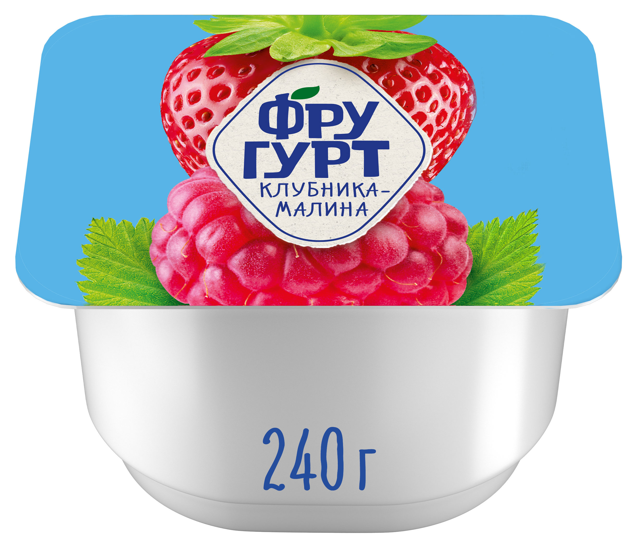 Изображение товара Йогурт густой ложковый «Фругурт» Большая порция клубника малина 2% БЗМЖ, 240 г
