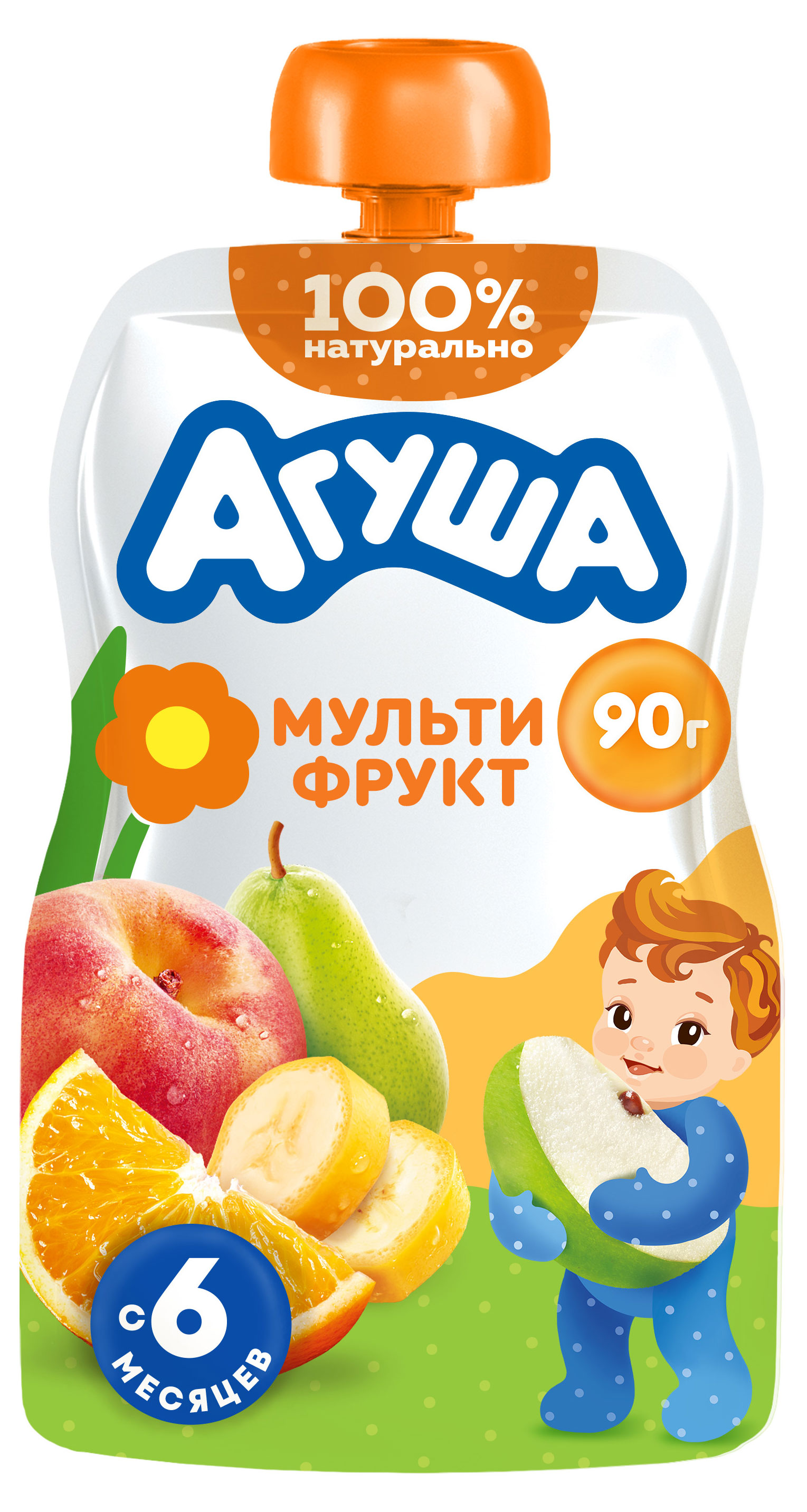 Изображение товара Пюре Агуша Мультифрукт 6 мес., 90 г