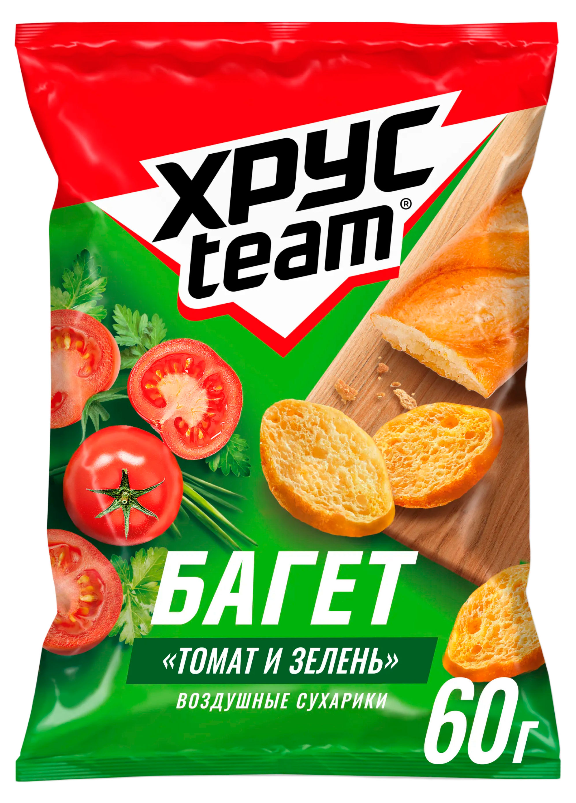 Изображение товара Сухарики Хрусteam Багет Томат и зелень