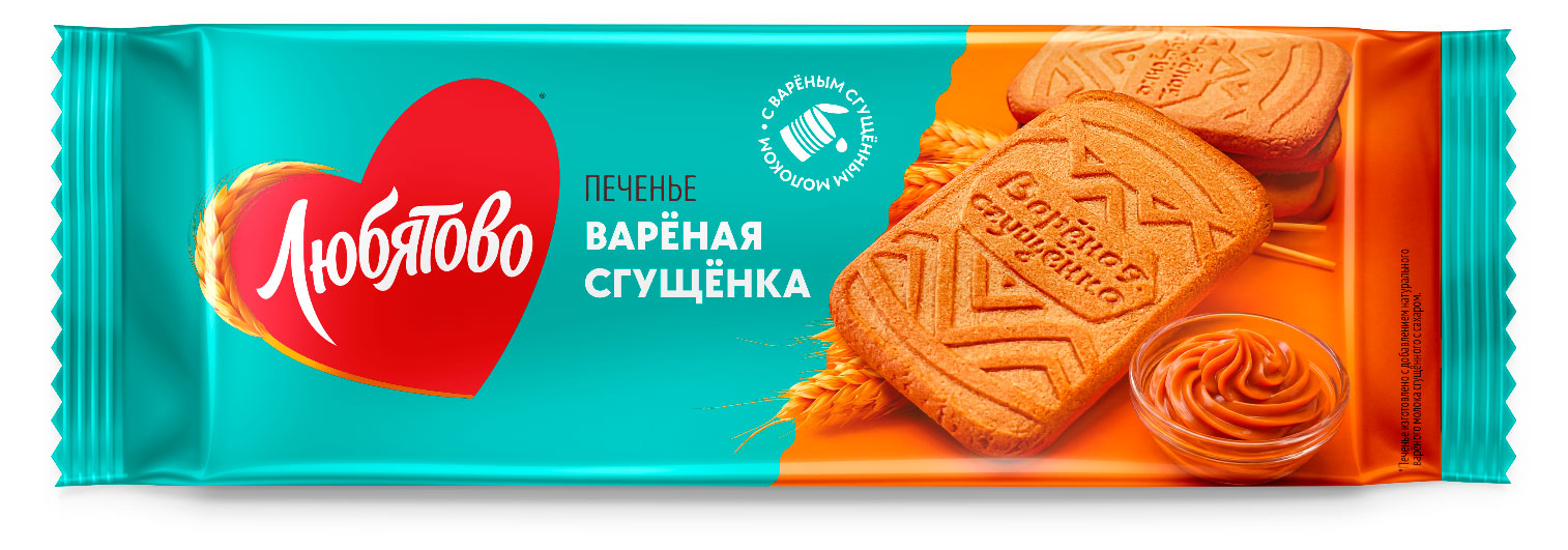 Изображение товара Печенье сахарное «Любятово» с ароматом вареной сгущенки, 220 г
