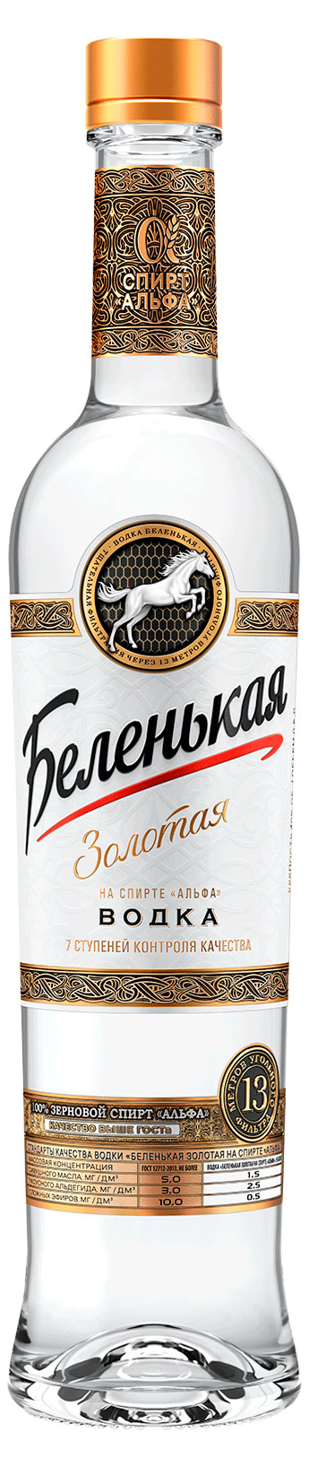 Изображение товара Водка «Беленькая» Золотая Россия, 0,5 л