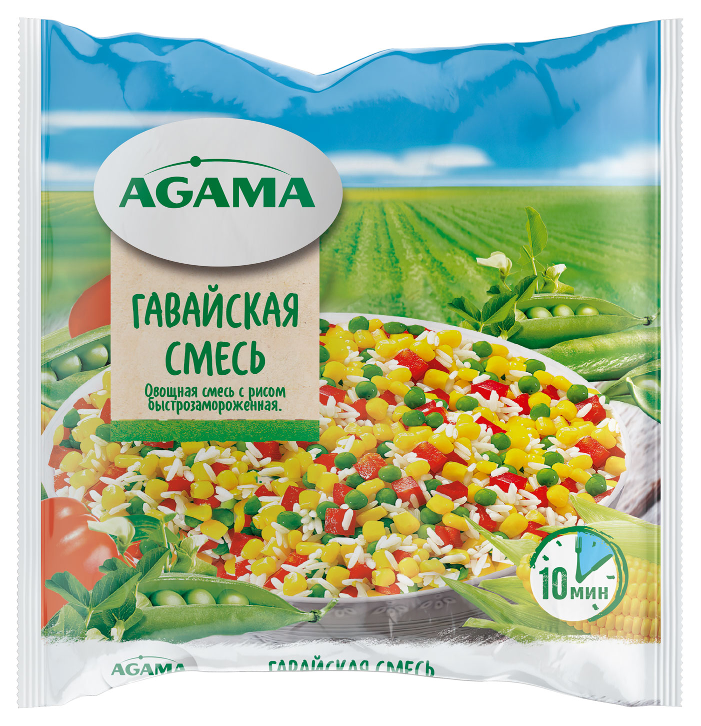 Изображение товара Смесь овощная Agama Гавайская смесь замороженная, 400 г