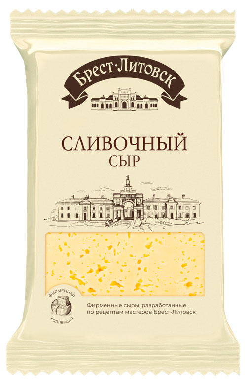 Изображение товара Сыр полутвердый Сливочный «Брест-Литовск» 50% БЗМЖ Беларусь, 180 г