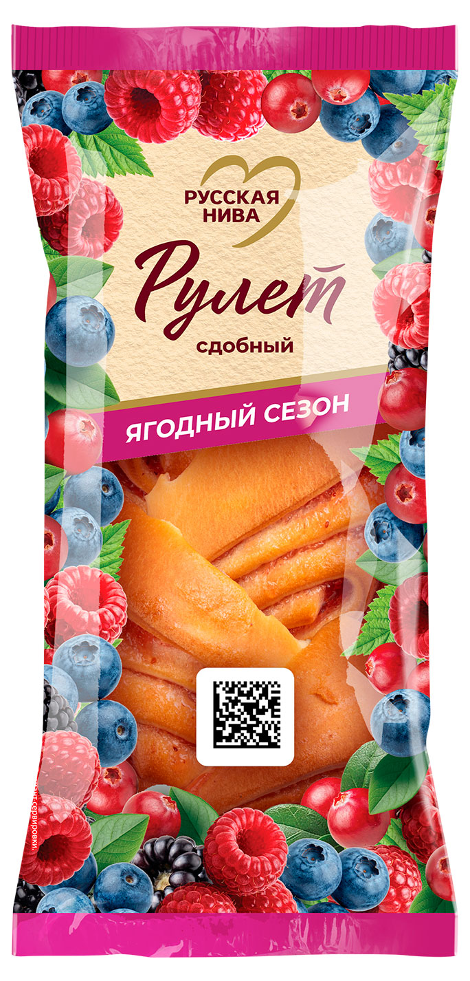 Изображение товара Рулет сдобнй «Русская Нива» Ягодный сезон, 140 г