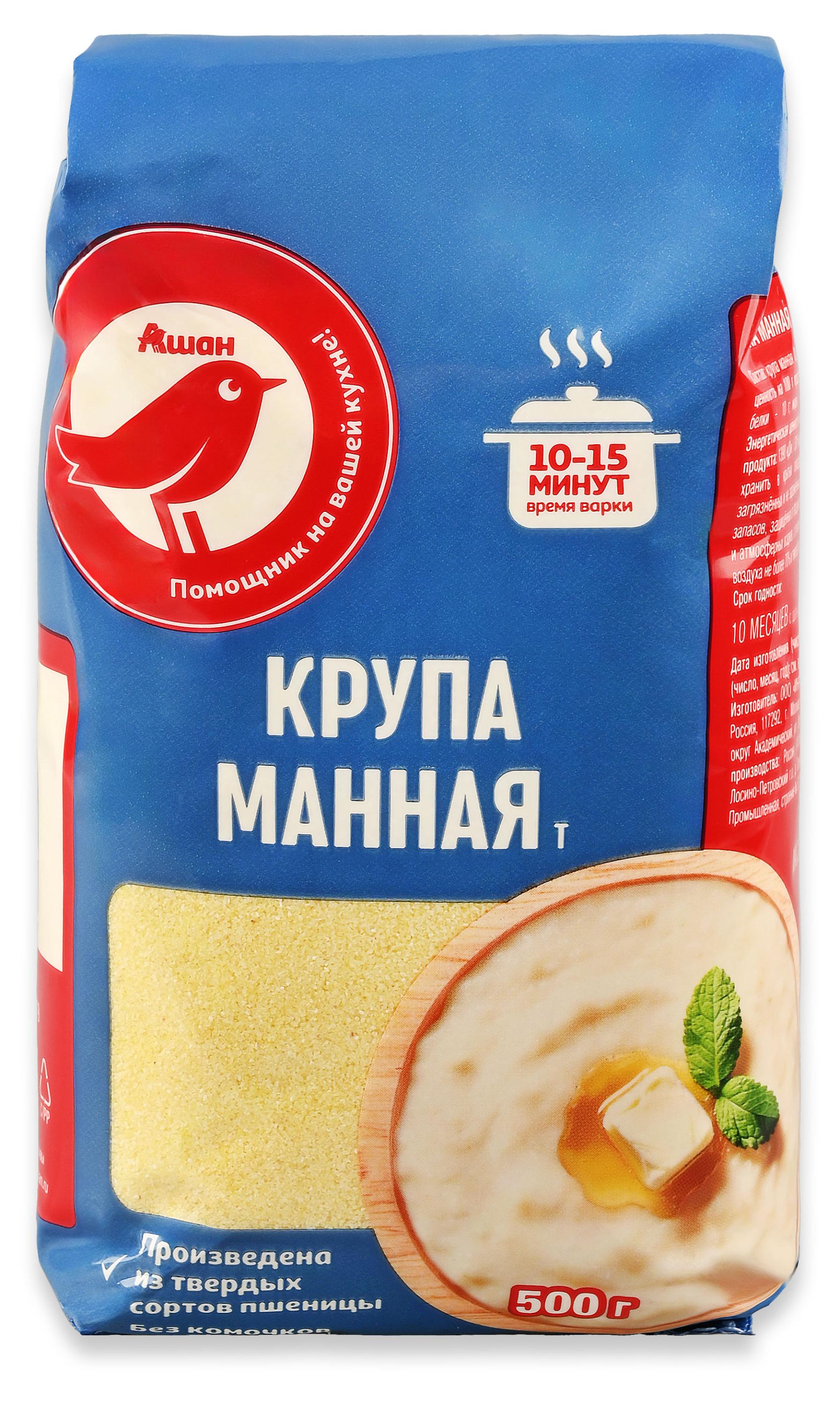 Изображение товара Крупа манная АШАН Красная птица, 500 г