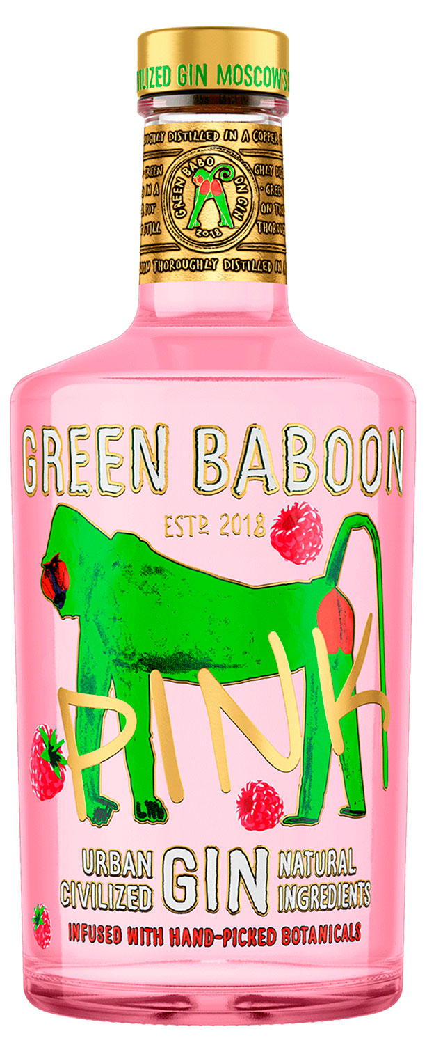 Изображение товара Джин Green Baboon Pink Россия, 0,5 л