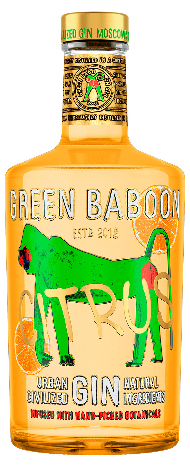 Изображение товара Джин Green Baboon Citrus Россия, 0,7 л