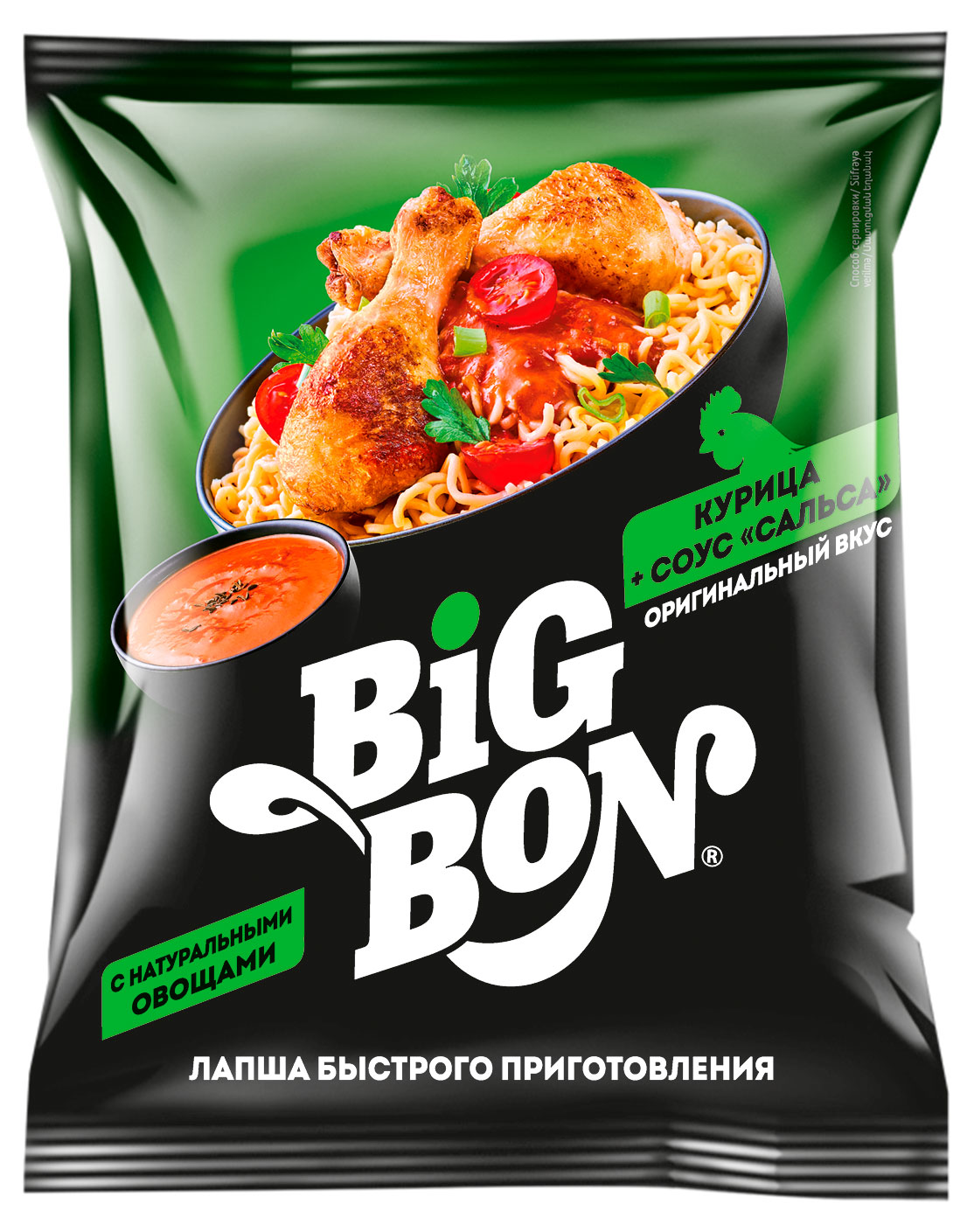 Изображение товара Лапша BIGBON курица с соусом Сальса, 75 г