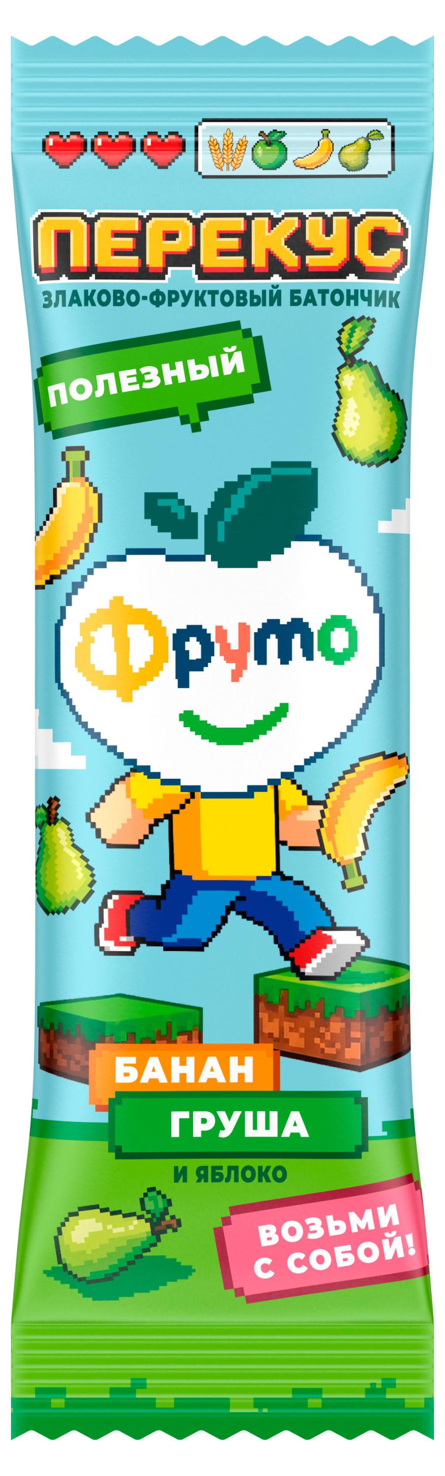 Изображение товара Батончик злаково-фруктовый «Фруто» яблоко-банан-груша, 25 г