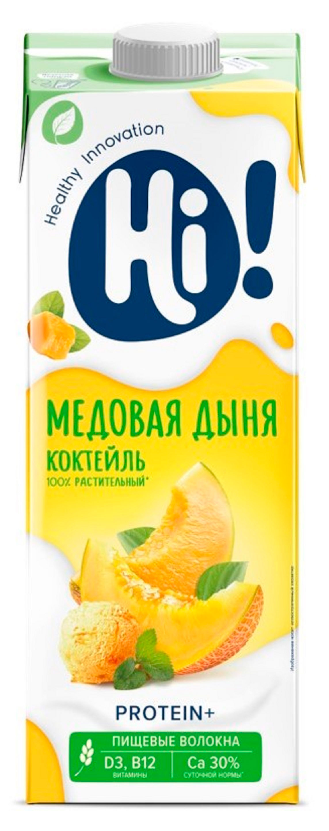 Изображение товара Коктейль растительный соевый Hi Протеин со вкусом Медовая дыня веган для детей 1%, 1 л
