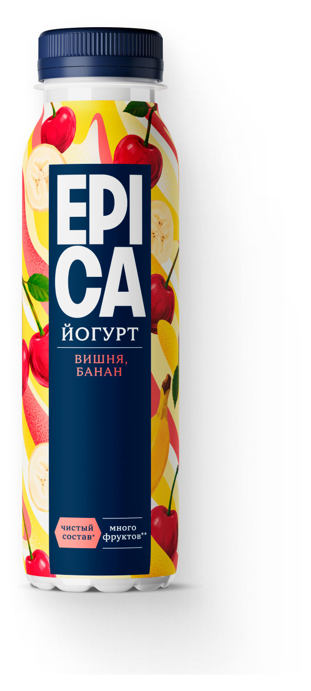 Изображение товара Йогурт питьевой EPICA с вишней и бананом 2,5% БЗМЖ 260 мл