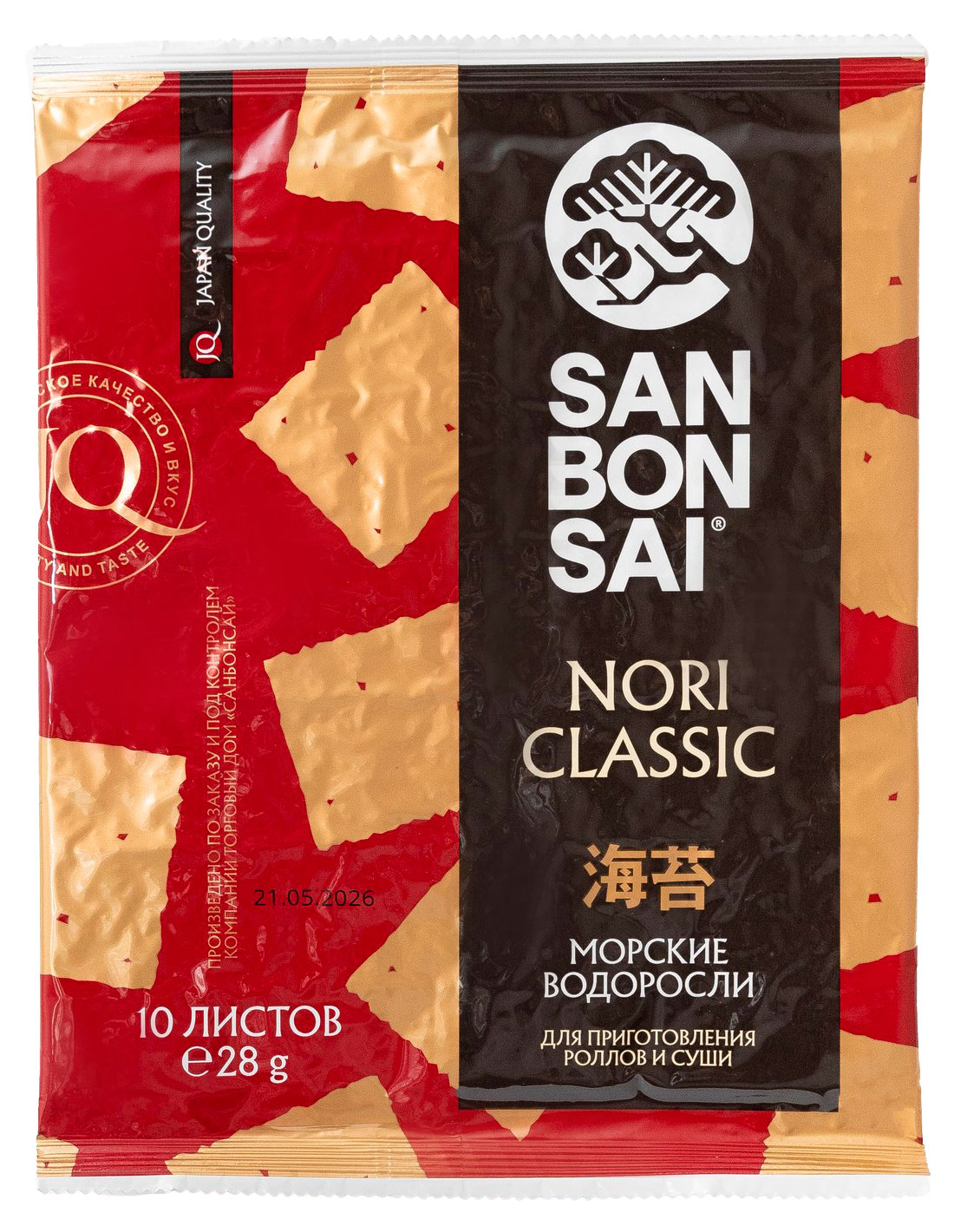 Изображение товара Водоросли нори SanBonsai Nori Classic для суши и роллов, 28 г