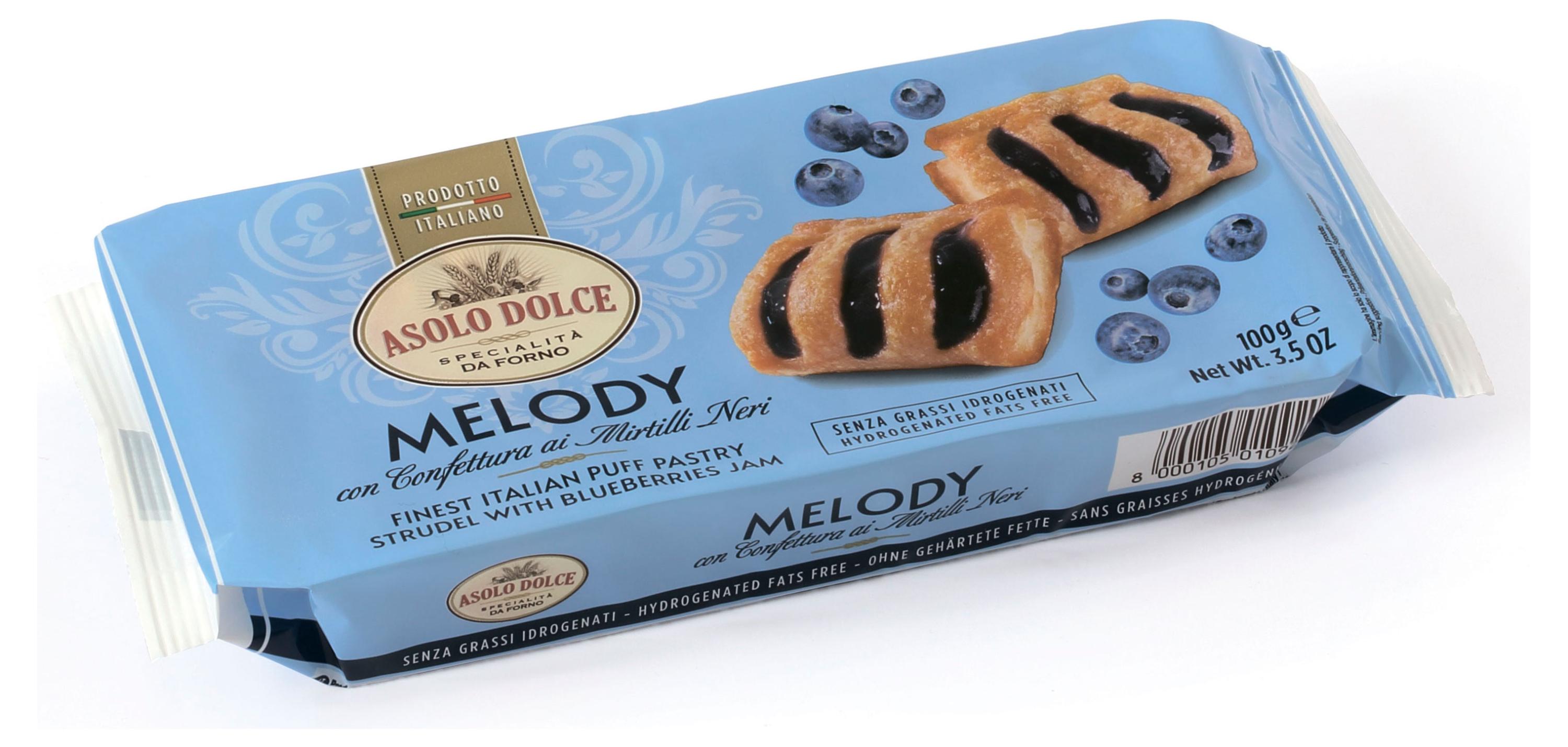 Изображение товара Печенье слоеное Asolo Dolce Melody с черничным джемом Италия, 100 г