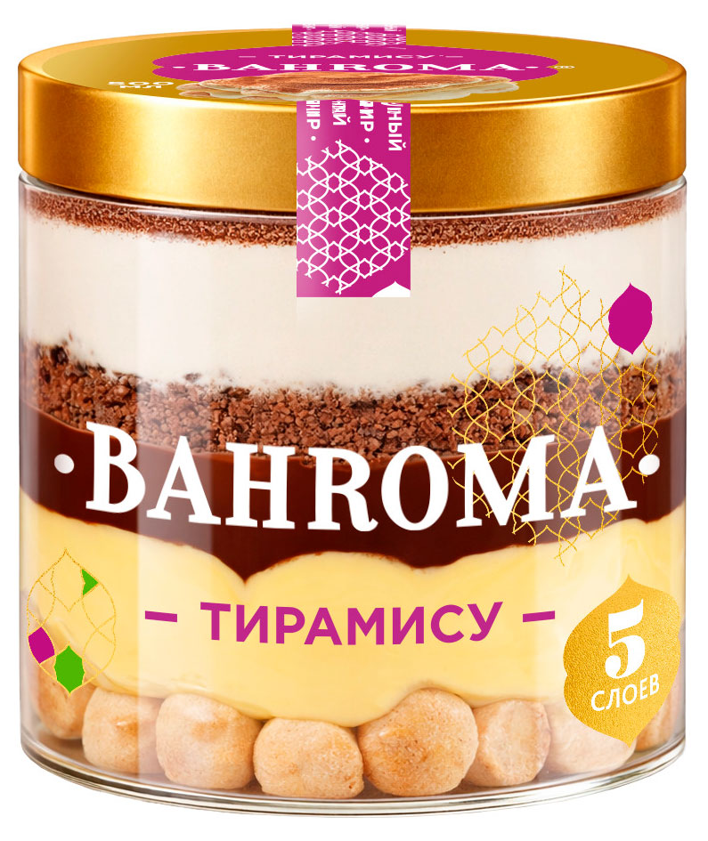 Изображение товара Мороженое слоеное молочное семейное BAHROMA Пломбир Тирамису со слоями из кофейного печенья ведерко Казахстан, 320 г