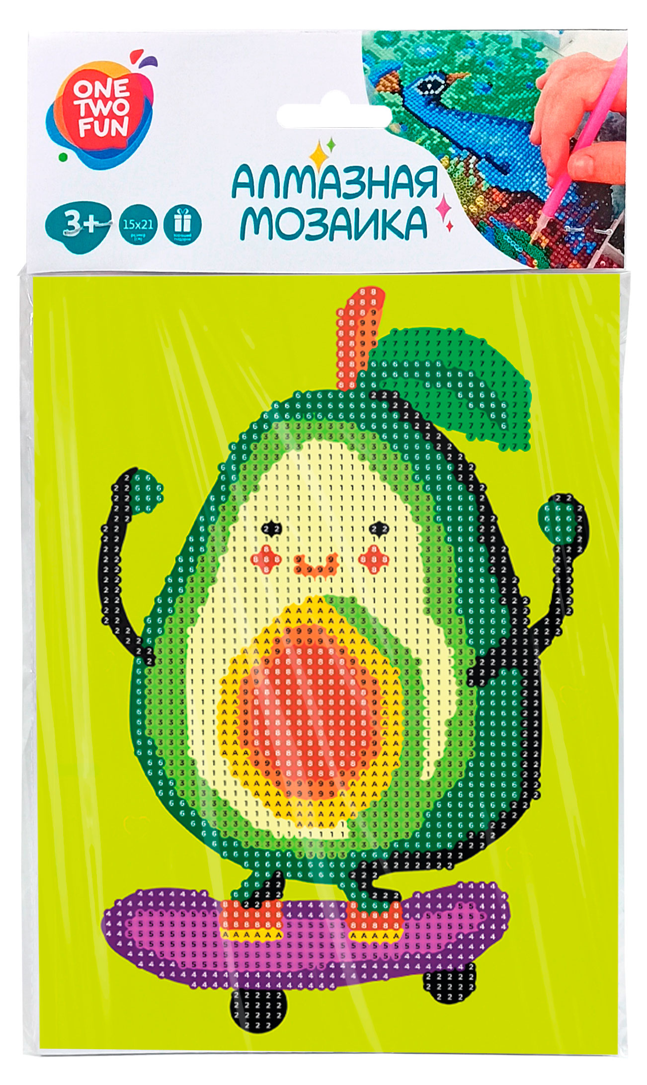 Изображение товара Мозаика алмазная ONE TWO FUN Авокадо, 15х21 см