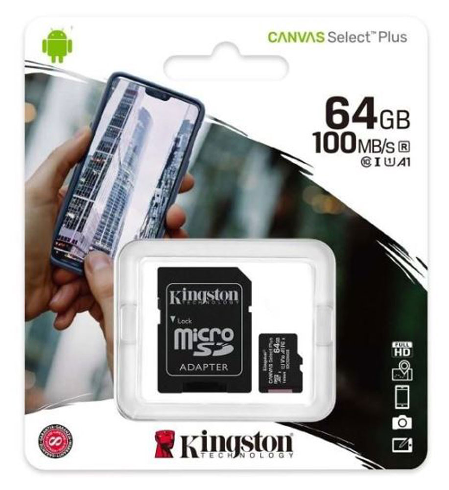 

Карта памяти MicroSD Kingston Canvas Select Plus 64Gb 32GB
