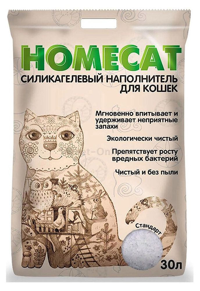 

Наполнитель для кошачьего туалета HOMECAT Стандарт силикагель, вес