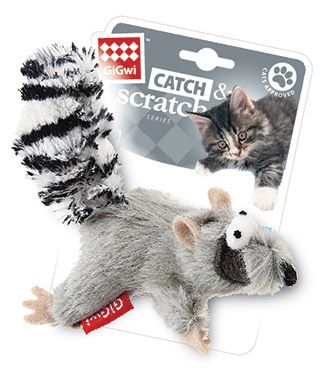 

Игрушка для кошек GiGwi Енот с кошачьей мятой, 8 см