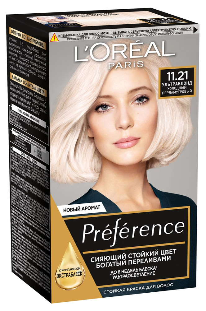 

Краска для волос L'Oreal Paris Preference Ультраблонд тон 11.21, 174 мл