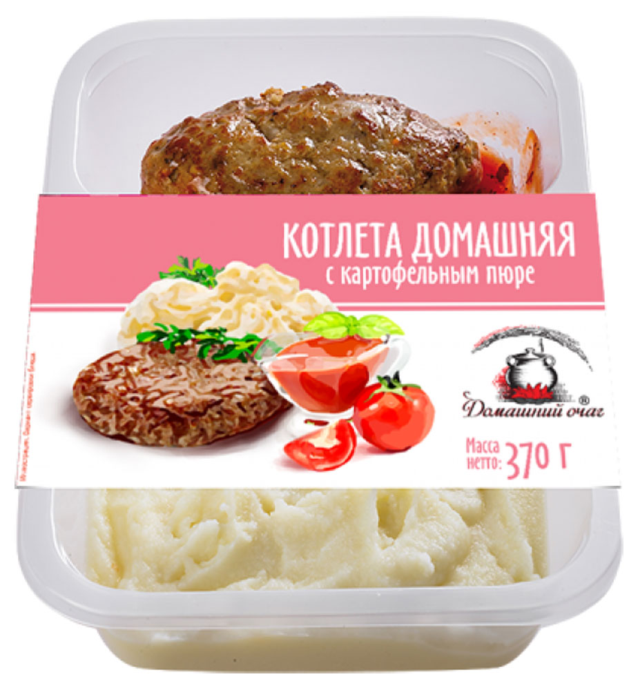 

Котлета домашняя Домашний очаг с картофельным пюре, 370 г