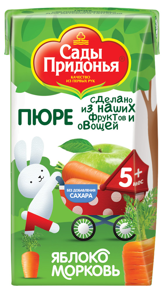 Изображение товара Пюре «Сады Придонья» яблоко морковь с 5 мес., 125 г