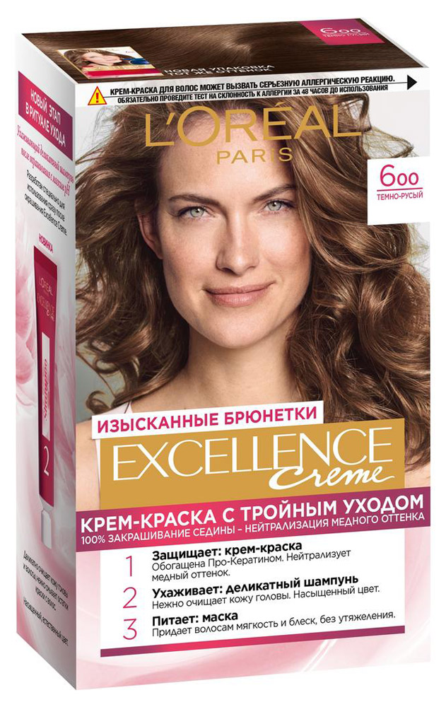 Изображение товара Крем-краска для волос L'Oreal Paris Excellence темно-русый 6.00 192 мл