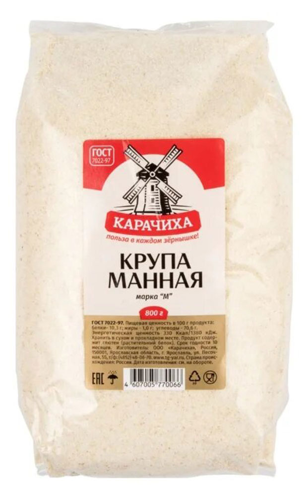 

Крупа манная Карачиха марка М, 800 г