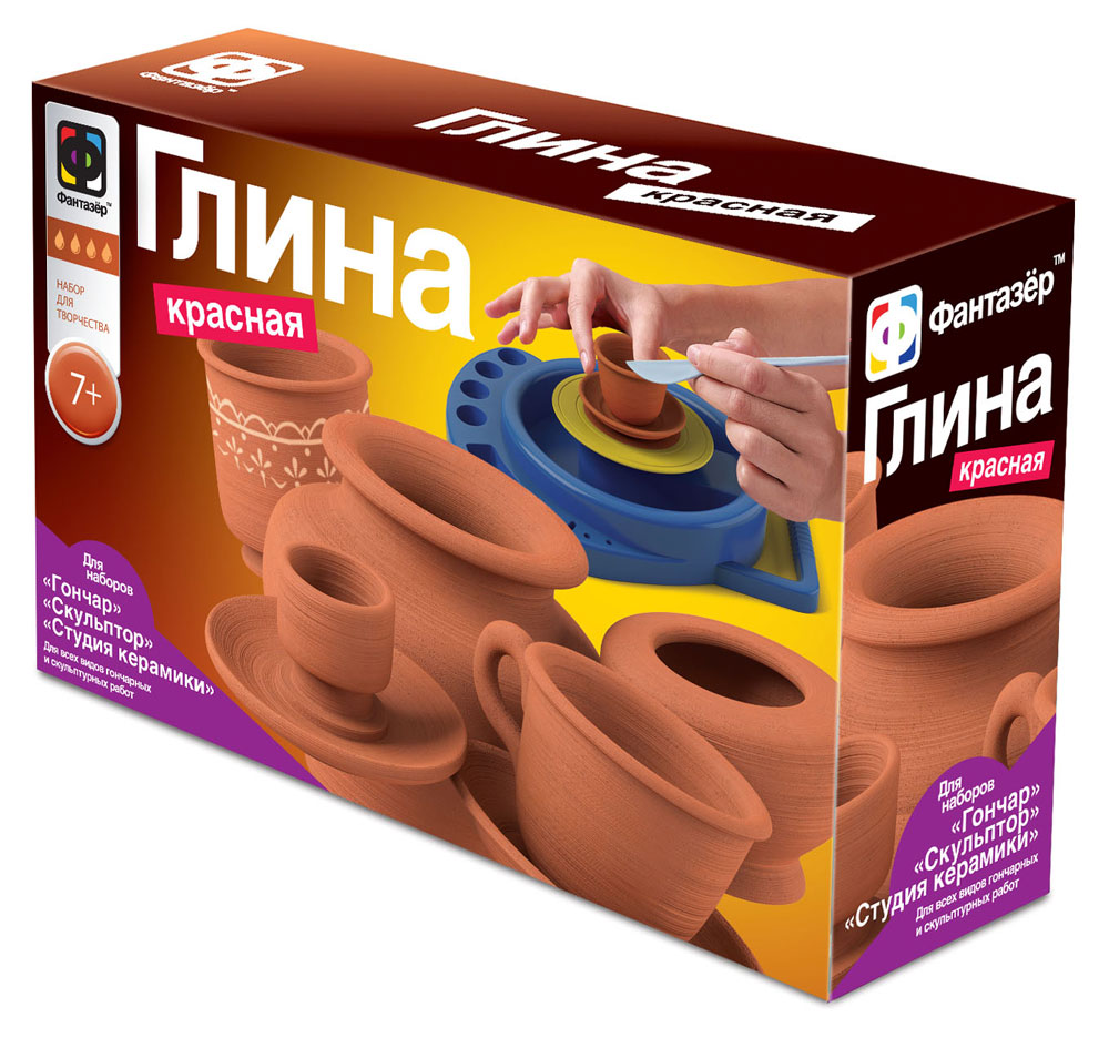 

Глина для творчества Фантазер голубая-красная
