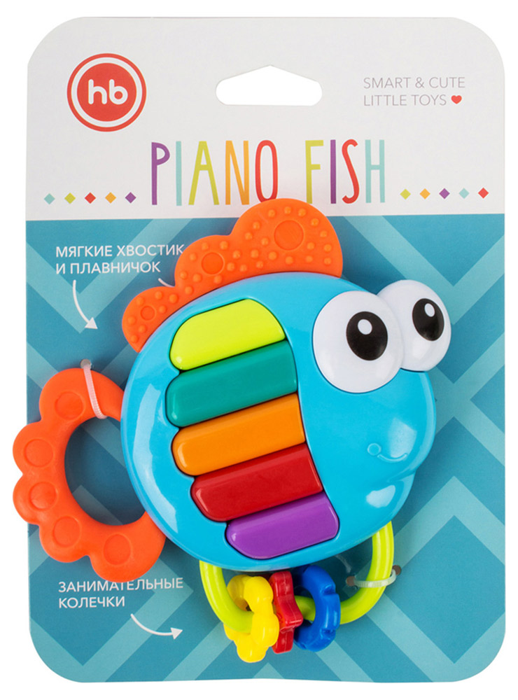 

Игрушка развивающая Happy Baby Piano Fish музыкальная с 3 мес, 1 шт