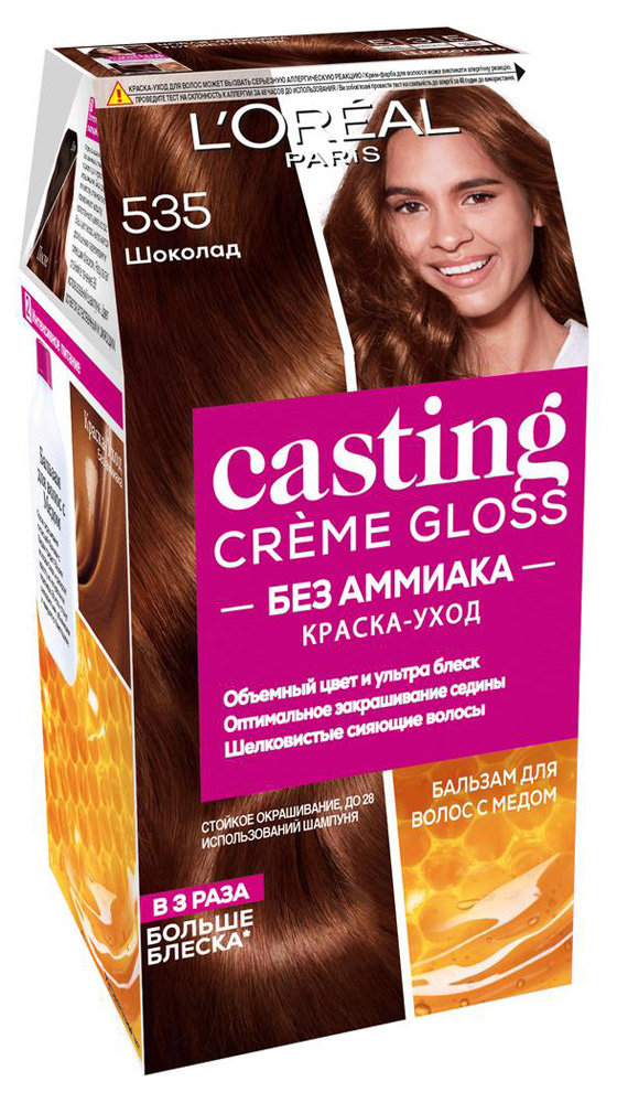 

Краска для волос L'Oreal Paris Casting Creme Gloss шоколад тон 535, 180 мл