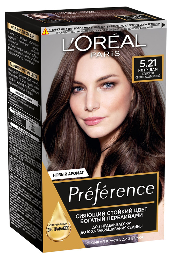 

Краска для волос L'Oreal Paris Preference глубокий светло-каштановый тон 5.21, 174 мл