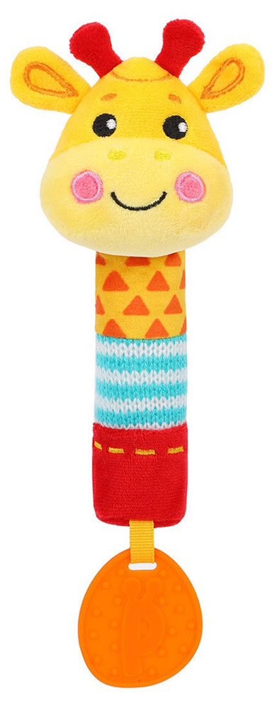

Игрушка-пищалка Жирафики Жирафик с силиконовым прорезывателем, 1 шт