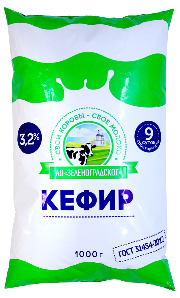 

Кефир Зеленоградское 3,2% БЗМЖ, 1 л