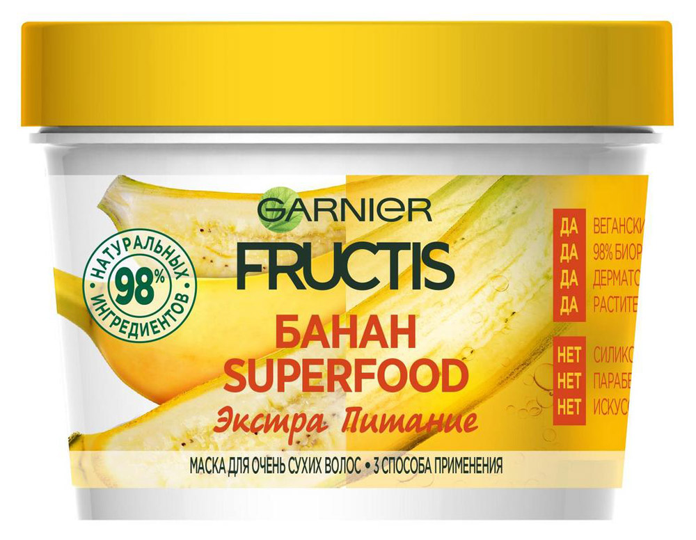 Изображение товара Маска для волос Garnier Fructis Superfood Банан 390 мл