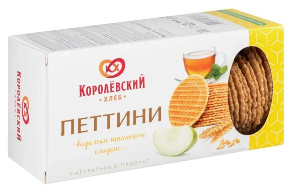 

Вафельни пшеничные Королевский хлеб сладкие, 80 г