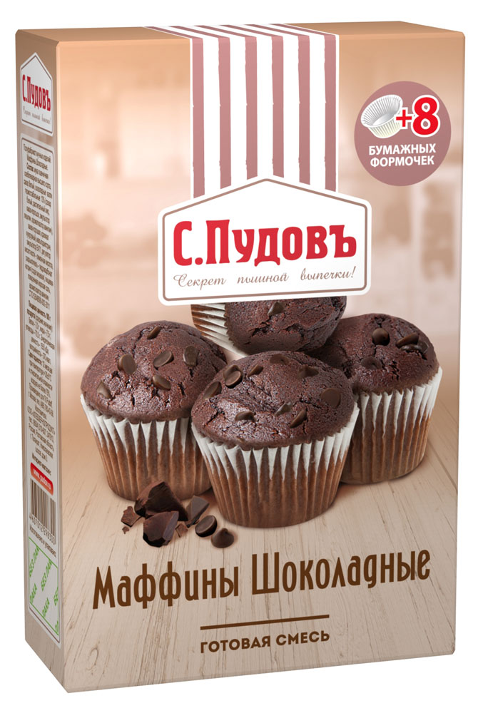 

Смесь для выпечки С.Пудовъ Маффины шоколадные, 230 г