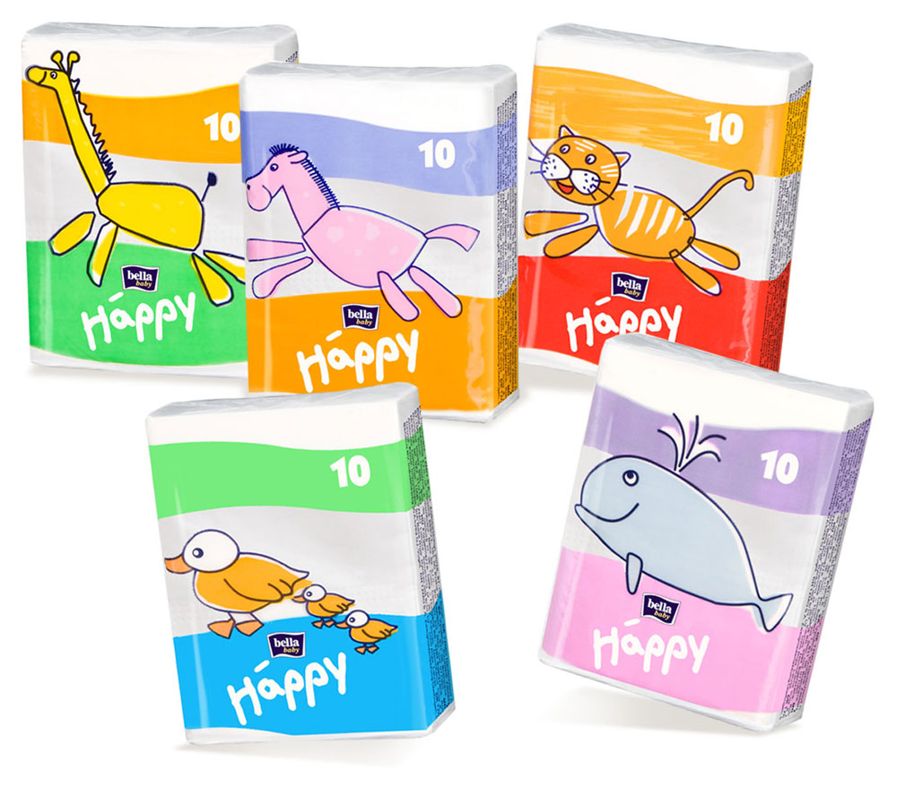 

Платочки бумажные Bella Baby Happy мини, 10 шт