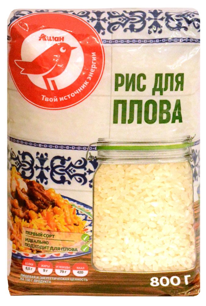 

Рис АШАН Красная птица для плова, 800 г