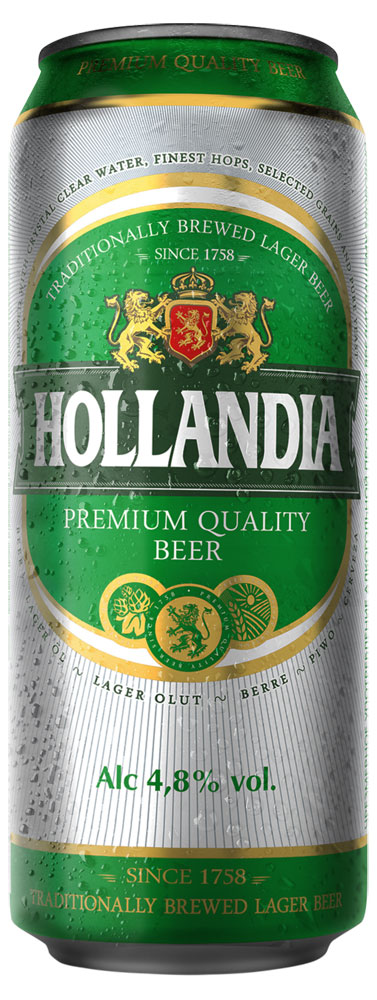 

Пиво Hollandia светлое фильтрованное 4,8%, 450 мл