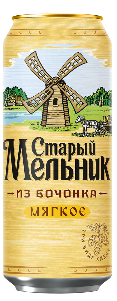 Изображение товара Пиво «Старый Мельник» Старый Мельник из Бочонка Мягкое светлое фильтрованное 4,3%, 450 мл