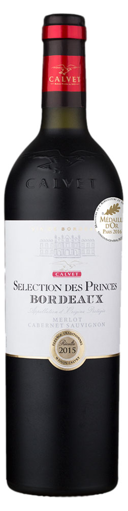 Изображение товара Красное сухое вино Calvet Selection des Princes MERLOT CABERNET SAUVIGNON 0.75 л Франция