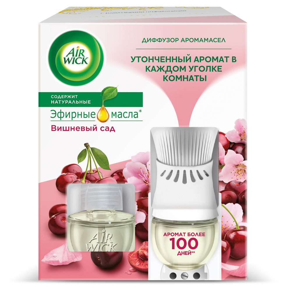 

Диффузор аромамасел AirWick Вишневый сад со сменным флаконом, 19 мл