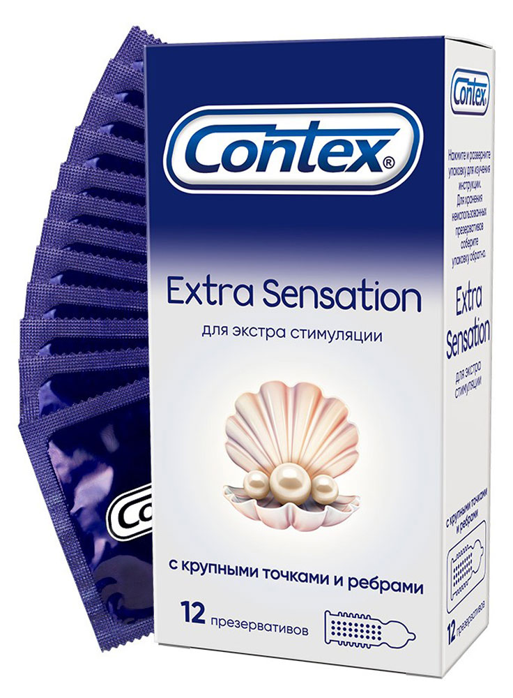 Изображение товара Презервативы Contex Extra Sensation крупные точки и ребра 12 шт