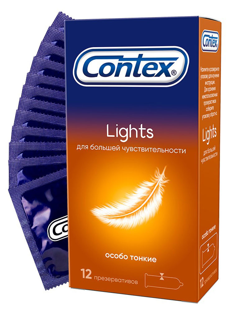 Изображение товара Презервативы Contex Lights особо тонкие 12 шт натуральный латекс силиконовая смазка