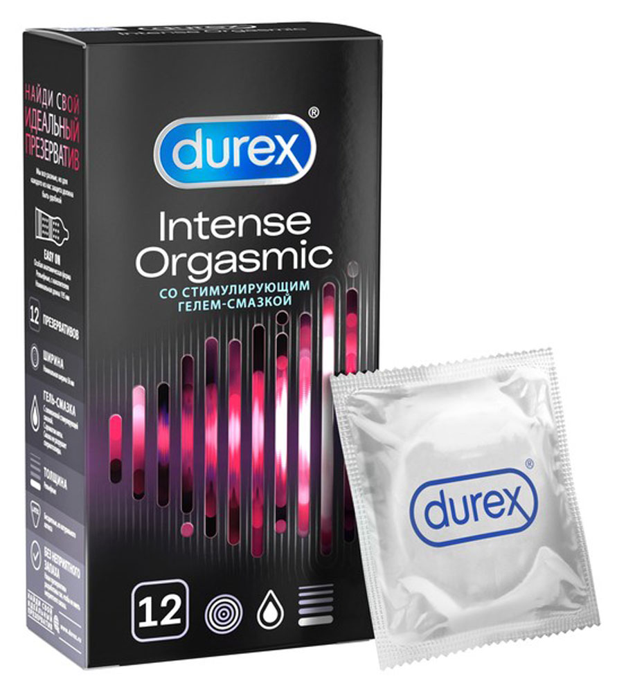 Изображение товара Презервативы Durex Intense Orgasmic с гелем-смазкой, 12 шт - безопасность и удовольствие