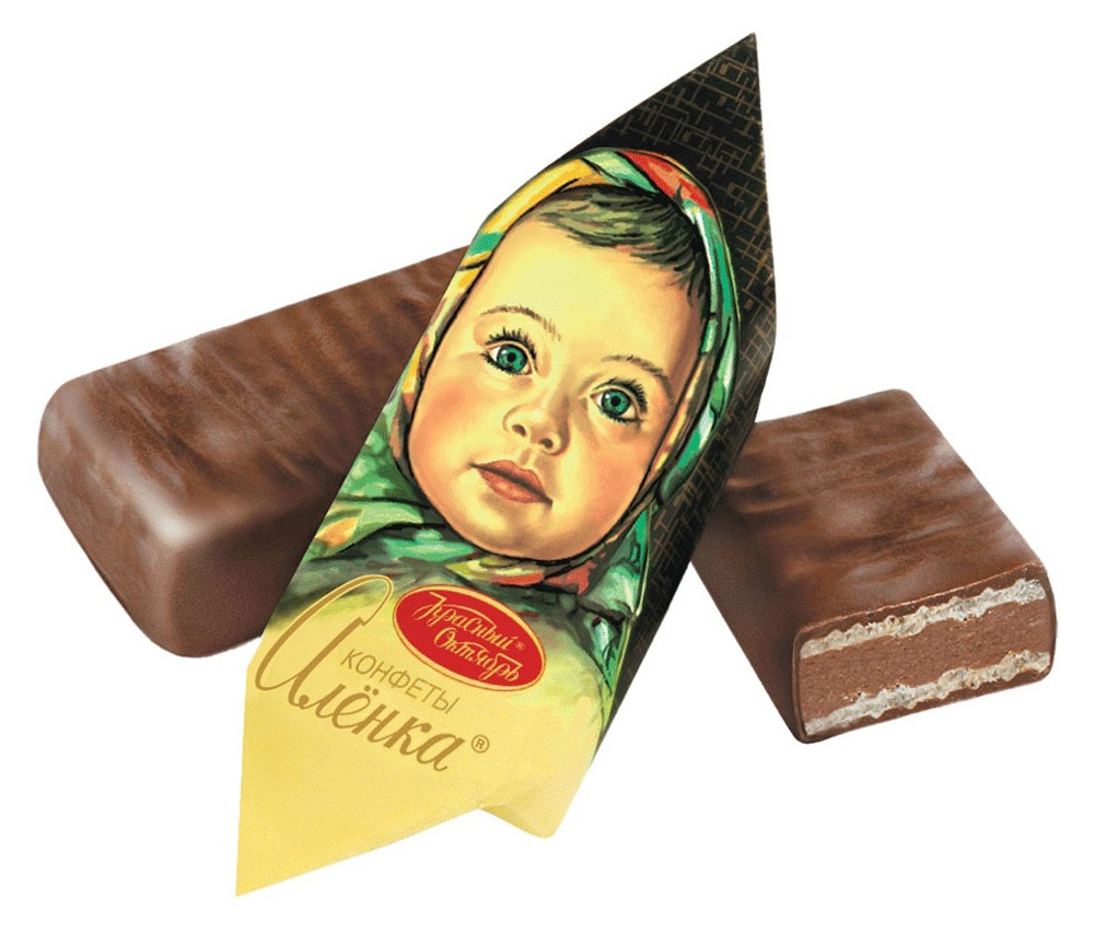 Изображение товара Конфеты Алёнка вафельные с какао-кремом и шоколадной глазурью 1 кг