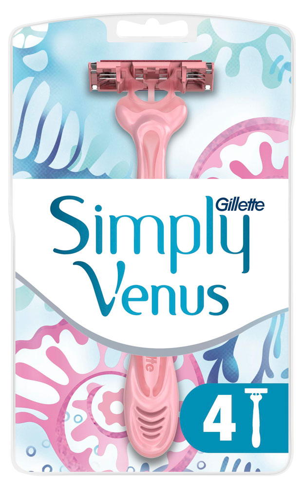 

Станок для бритья женский Venus Simply 3 одноразовый, 4 шт